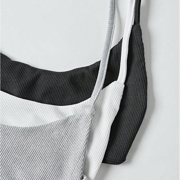 Women's Backless Halter Crop Top Micro Slim Fit Camisole 3 Pack Casual Evening - Picture 5 of 5